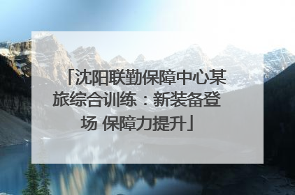 沈阳联勤保障中心某旅综合训练：新装备登场 保障力提升