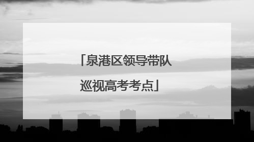 泉港区领导带队巡视高考考点