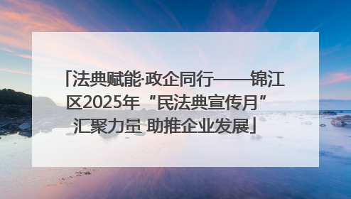 法典赋能·政企同行——锦江区2025年“民法典宣传月”汇聚力量 助推企业发展
