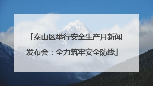 泰山区举行安全生产月新闻发布会：全力筑牢安全防线