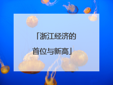 浙江经济的首位与新高