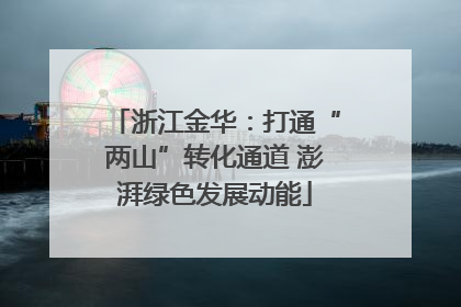 浙江金华：打通“两山”转化通道 澎湃绿色发展动能