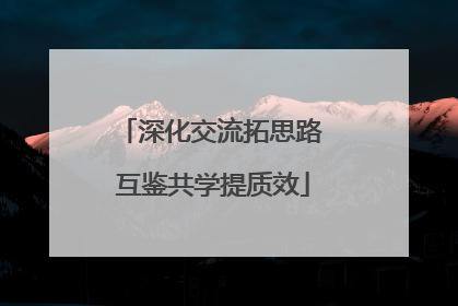 深化交流拓思路 互鉴共学提质效