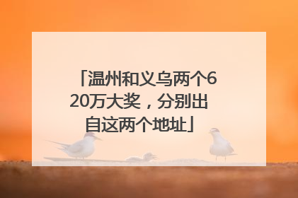 温州和义乌两个620万大奖，分别出自这两个地址
