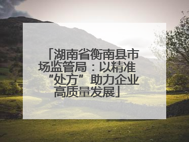 湖南省衡南县市场监管局：以精准“处方”助力企业高质量发展
