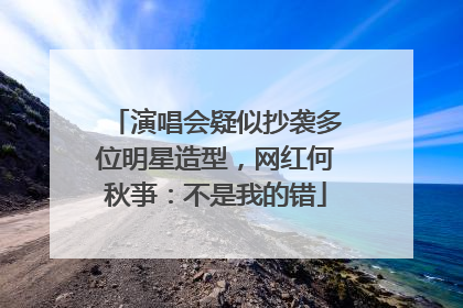 演唱会疑似抄袭多位明星造型，网红何秋亊：不是我的错