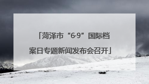 菏泽市“6·9”国际档案日专题新闻发布会召开