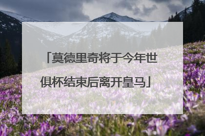 莫德里奇将于今年世俱杯结束后离开皇马