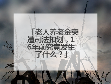老人养老金突遭司法扣划，16年前究竟发生了什么？
