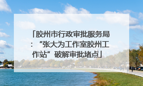 胶州市行政审批服务局：“张大为工作室胶州工作站”破解审批堵点