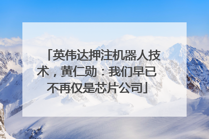 英伟达押注机器人技术，黄仁勋：我们早已不再仅是芯片公司