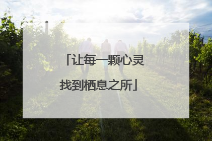 让每一颗心灵找到栖息之所