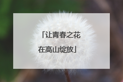让青春之花在高山绽放