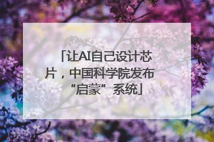 让AI自己设计芯片，中国科学院发布“启蒙”系统