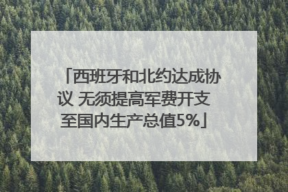 西班牙和北约达成协议 无须提高军费开支至国内生产总值5%