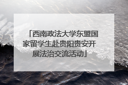 西南政法大学东盟国家留学生赴贵阳贵安开展法治交流活动