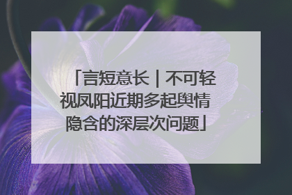 言短意长｜不可轻视凤阳近期多起舆情隐含的深层次问题