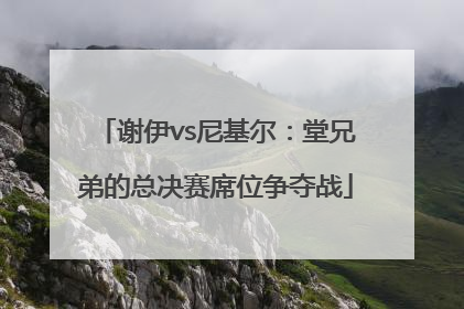 谢伊vs尼基尔：堂兄弟的总决赛席位争夺战