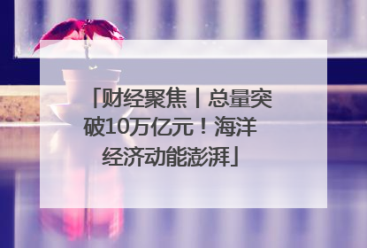 财经聚焦丨总量突破10万亿元！海洋经济动能澎湃