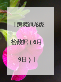 跨境通龙虎榜数据（6月9日）