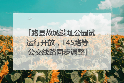 路县故城遗址公园试运行开放，T45路等公交线路同步调整