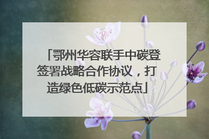 鄂州华容联手中碳登签署战略合作协议，打造绿色低碳示范点