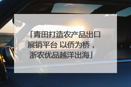 青田打造农产品出口展销平台 以侨为桥，浙农优品越洋出海