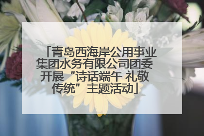 青岛西海岸公用事业集团水务有限公司团委开展“诗话端午 礼敬传统”主题活动
