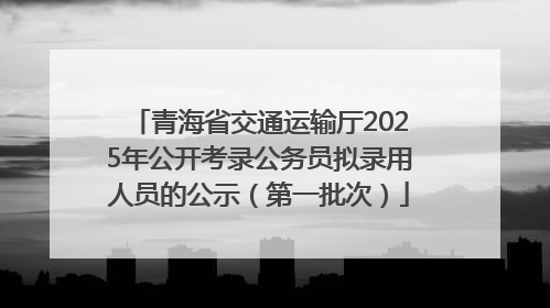 青海省交通运输厅2025年公开考录公务员拟录用人员的公示（第一批次）