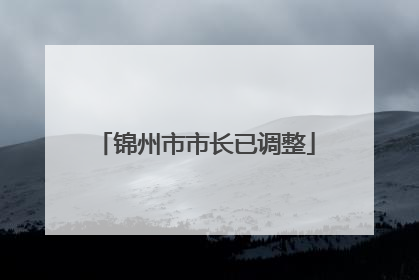 锦州市市长已调整