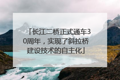 长江二桥正式通车30周年，实现了斜拉桥建设技术的自主化