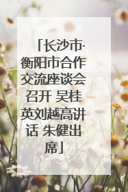长沙市·衡阳市合作交流座谈会召开 吴桂英刘越高讲话 朱健出席