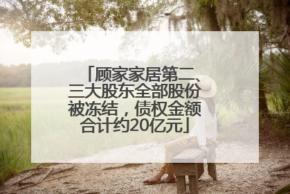 顾家家居第二、三大股东全部股份被冻结，债权金额合计约20亿元