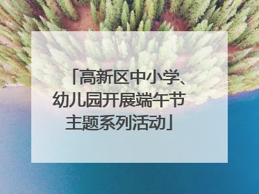 高新区中小学、幼儿园开展端午节主题系列活动