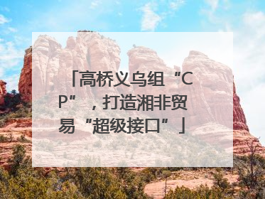 高桥义乌组“CP”，打造湘非贸易“超级接口”