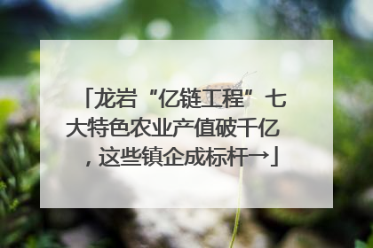 龙岩“亿链工程”七大特色农业产值破千亿，这些镇企成标杆→