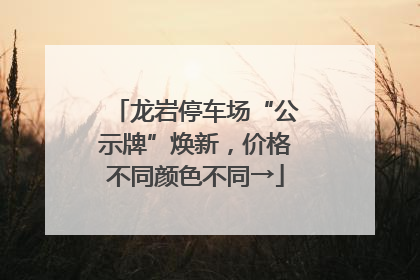 龙岩停车场“公示牌”焕新，价格不同颜色不同→