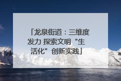 龙泉街道：三维度发力 探索文明“生活化”创新实践