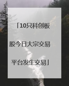 10只科创板股今日大宗交易平台发生交易