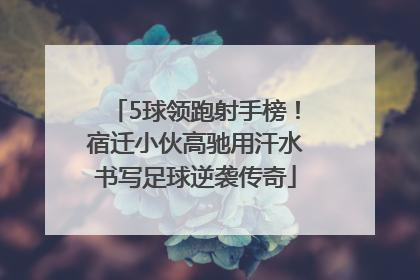 5球领跑射手榜！宿迁小伙高驰用汗水书写足球逆袭传奇